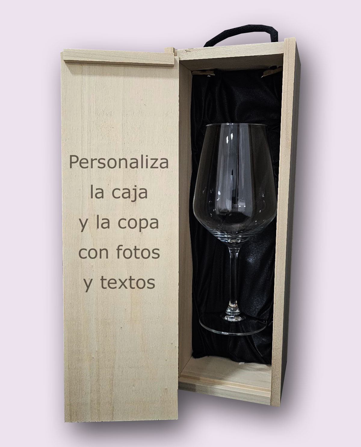 Caja + Copa de vino personalizados Personalizado