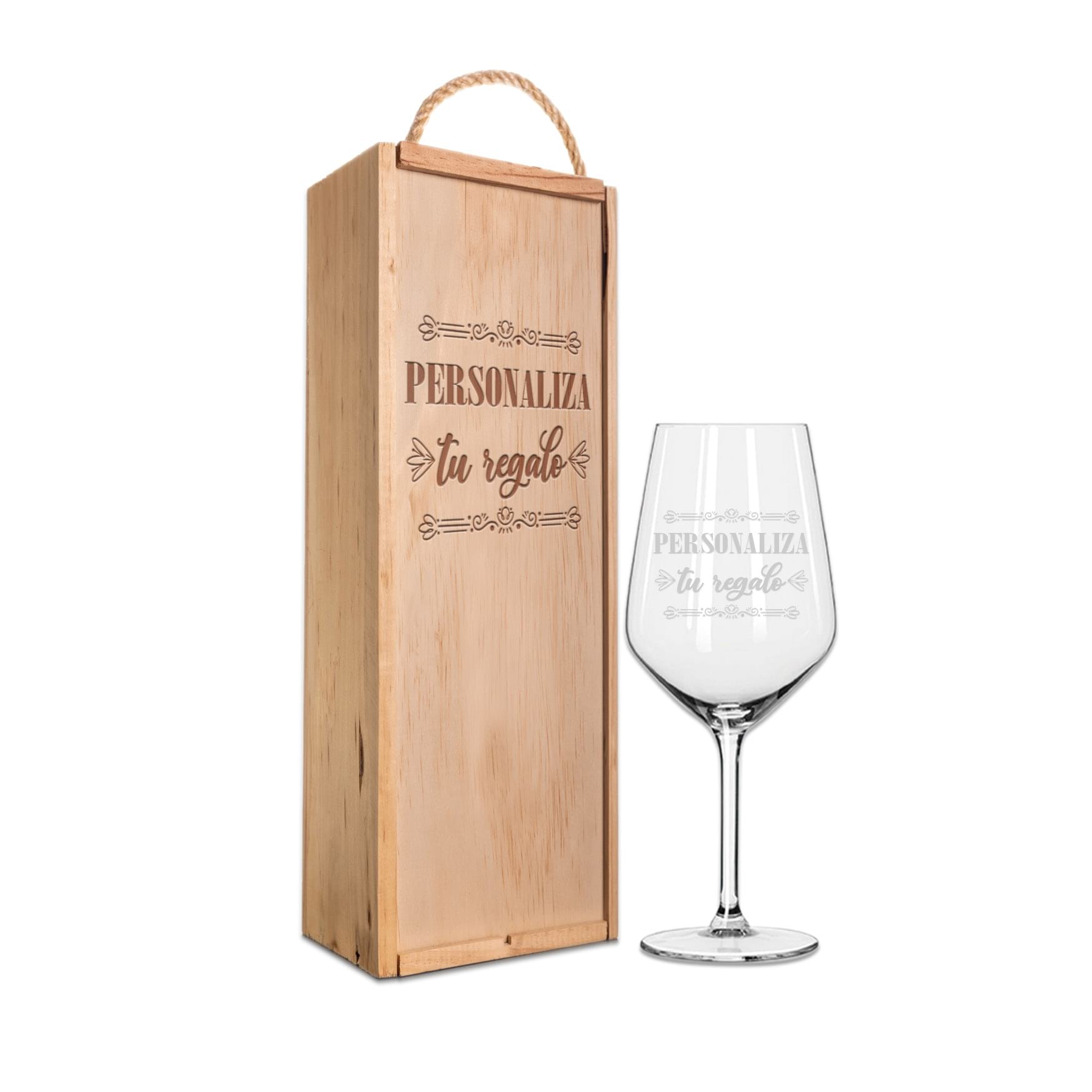 Creatupropiovino  Set de vino personalizado con caja y copa